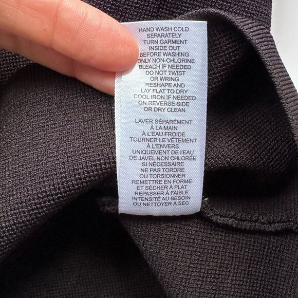 NWT House of Harlow 1960 Black Knit Stretch Sheer Puff Sleeve Top XS - Picture 8 of 8